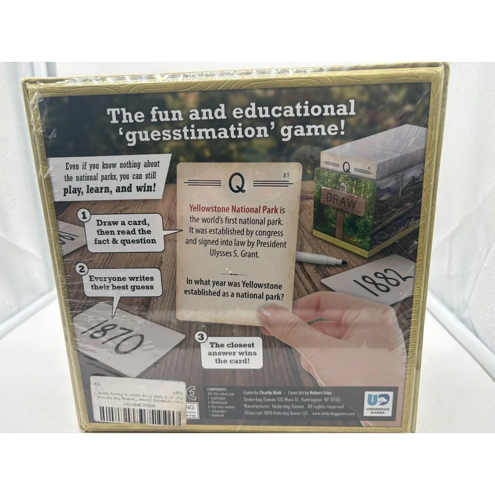 Underdog Games Trekking The National Parks Trivia Board Game NEW SEALED Family